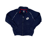 Vintage Y2K Lotto Men's Size L Navy Blue Zip-Up Track Jacket Sweatshirt
